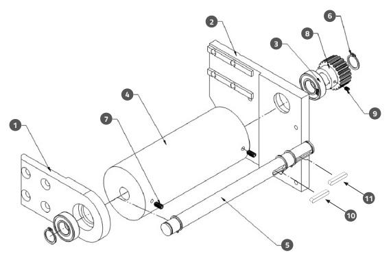 Wrap Station Driving Pulley Assembly