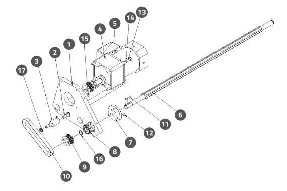 Chain Aligner Adjust Assembly (Motor)